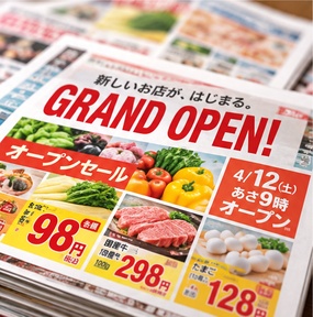 特売・新店OPEN当日の新聞折込