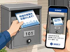 覆面調査員による投函確認履歴を確認するイメージ