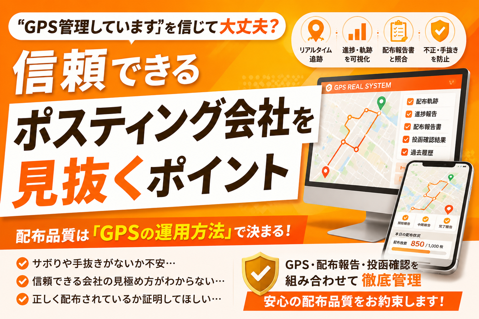 信頼できるポスティング会社を見抜くGPS管理