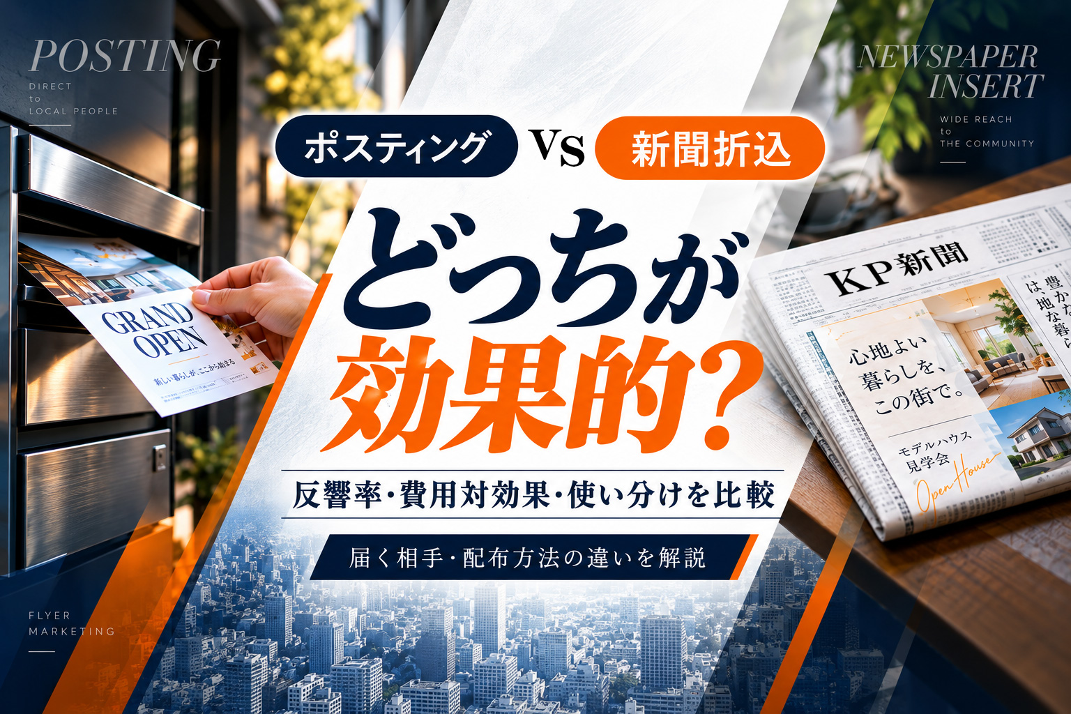 ポスティングと新聞折込の効果を比較｜反響率・費用対効果と使い分けを解説