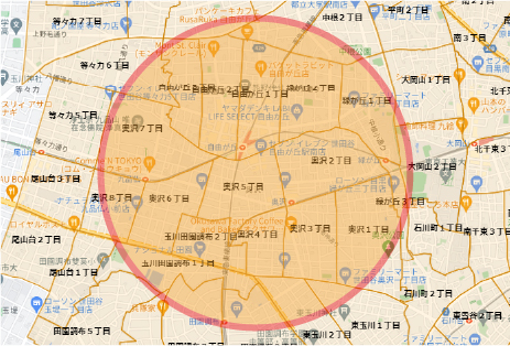 自由が丘配布エリア