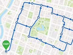 スタッフの移動軌跡をGPSで確認するイメージ