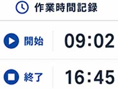 現場の開始時間と完了時間を確認するイメージ