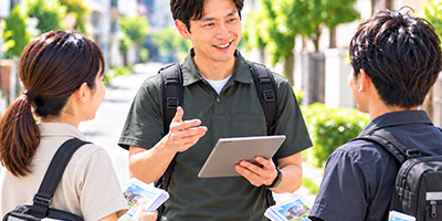 自社の責任者が自社配布スタッフへ指示を出すイメージ