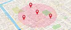 地図で配布エリアと枚数を確認するイメージ