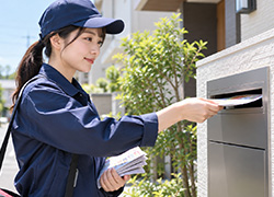 チラシをポストへ投函するイメージ