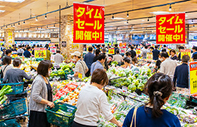 スーパーのタイムセール