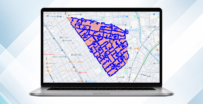 GPS REAL SYSTEMで配布当日の進捗を確認する画面