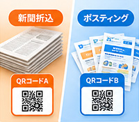 新聞折込とポスティングでQRコードや申込み先を分ける