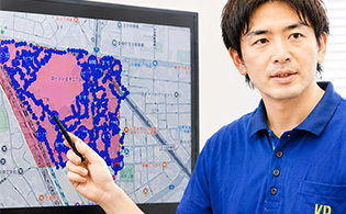 自社配布スタッフとGPS管理によるポスティングの配布管理体制