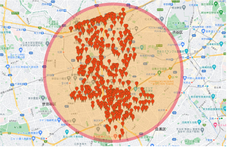 世田谷区指定マンション配布エリア