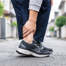 足首を押さえる様子