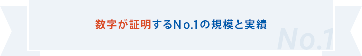 数字が証明するNo.1の規模と実績