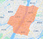 広い配布エリアを示す地図